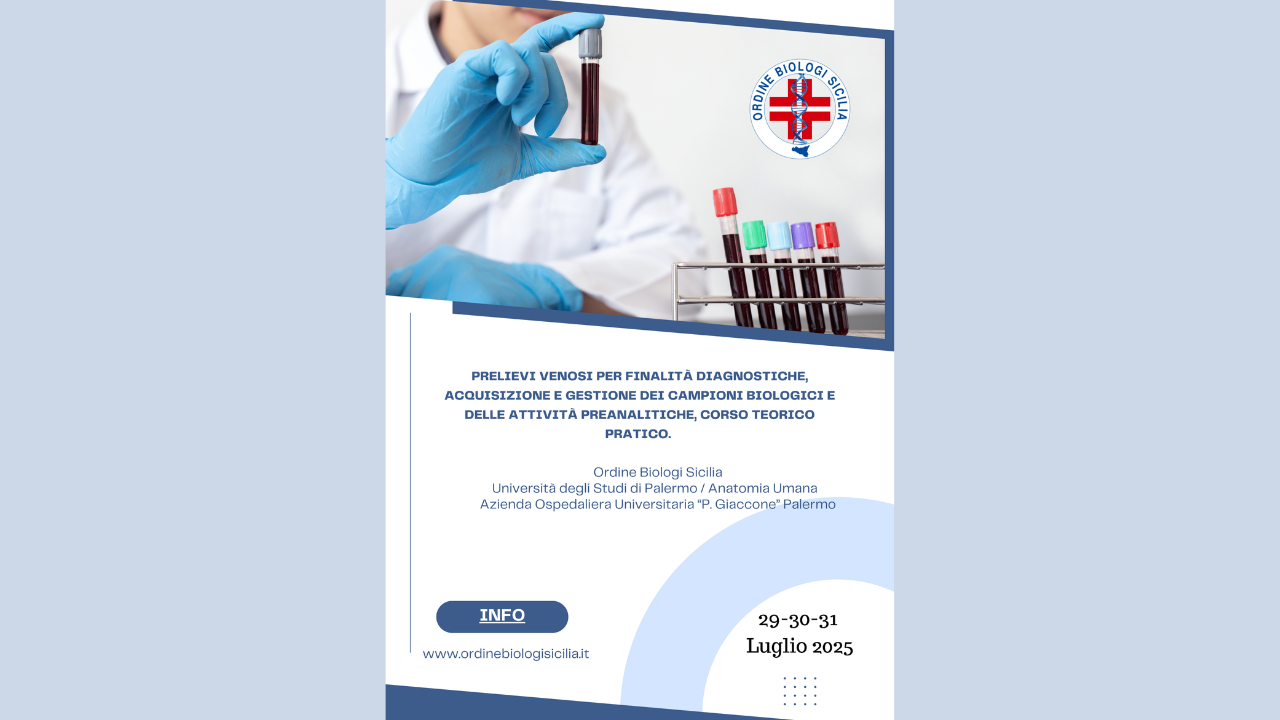 Prelievi per finalita’ diagnostiche, acquisizione  e gestione dei campioni biologici e delle attivita’ preanalitiche