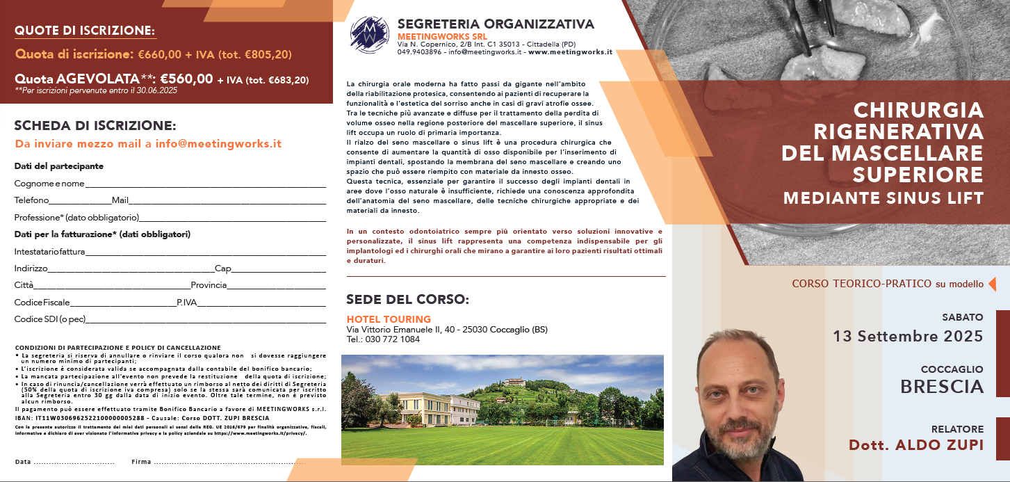 CHIRURGIA RIGENERATIVA DEL MASCELLARE SUPERIORE MEDIANTE SINUS LIFT