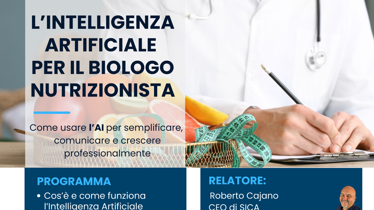 Intelligenza Artificiale per Biologi Nutrizionisti: Introduzione, Strumenti e Applicazioni Pratiche
