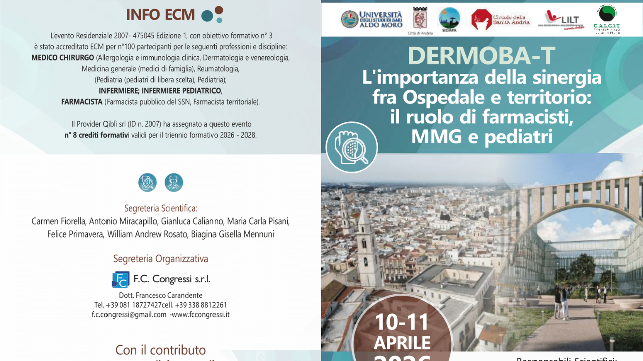 DERMOBA-T. L’importanza della sinergia fra Ospedale e territorio: il ruolo di farmacisti, MMG e pediatri