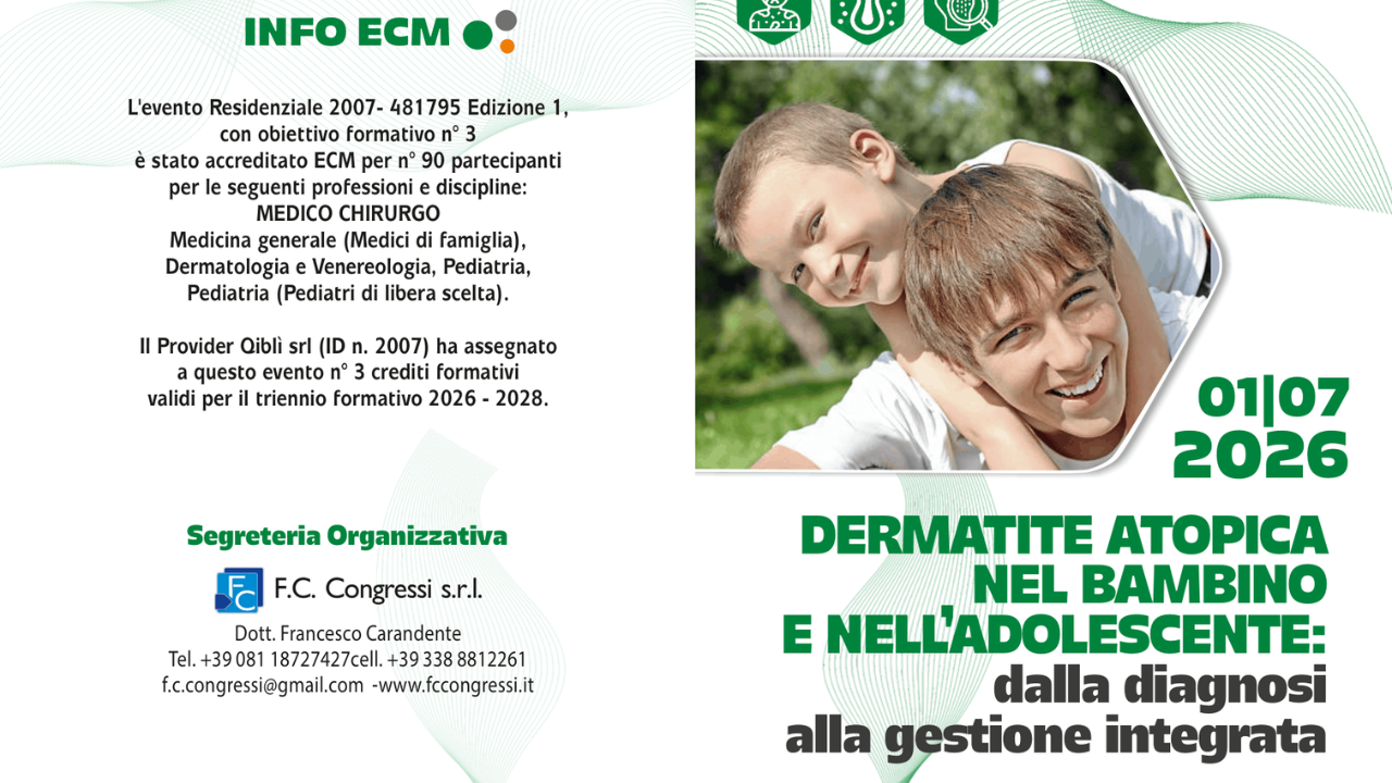 DERMATITE ATOPICA NEL BAMBINO E NELL’ADOLESCENTE: dalla diagnosi alla gestione integrata